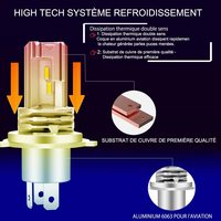 Ampoule de phare LED M3 H4, faisceau Hi/Lo, remplacement de l'halogène, lampe blanche brillante, éclairage stable, démarrage rapide pour Philips H4