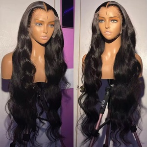 Peluca de Cabello Humano Brasileño Virgen con Alineación de Cutículas sin Pegamento, Peluca de Encaje con Ondas Corporales, Peluca de Encaje Frontal, Peluca de Cabello Humano con Encaje Frontal - Product Image 1