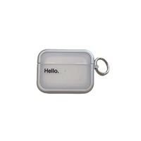 Coque de protection en silicone souple en forme de lettre simple, argentée électroplaquée sablée, compatible avec les écouteurs Pro2