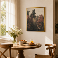 Peinture vintage de jardin de fleurs, motif de fleurs de genciane, impressionniste, sur toile encadrée, grande taille, moderne, décorative, pour la maison ou le bureau