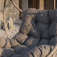 Fauteuil suspendu coulissant en rotin en forme d'œuf J&M pour extérieur, toutes saisons, mobilier moderne de camping, jardin, patio, balcon, parc