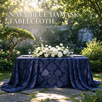 Nappe de banquet de mariage, élégante nappe jacquard à motifs floraux et géométriques pour fêtes, événements et décorations extérieures