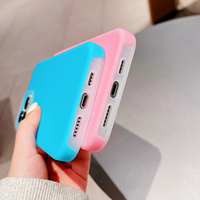 Antichoc 2 en 1 pare-chocs en Silicone liquide pour Iphone 14 13 Pro Max Plus 13 Pro housse arrière couleur bonbon