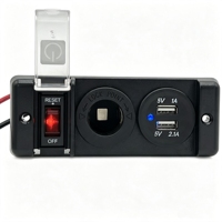 Disjoncteur DC12V 16A, panneau d'alimentation, interrupteur marche/arrêt SPST, prise d'alimentation DC, chargeur USB double, voltmètre en option pour camping-car, camion, marine