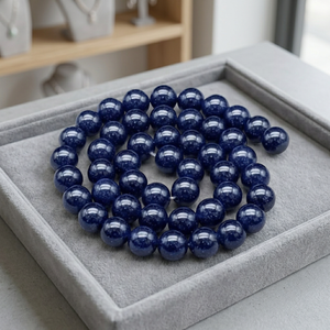 Wholesale Best Quality Blue Gold Sandstone Round Loose Beads Beadsnfashion DIY Jewelry Necklace <b>Bracelet</b> Earrings Making 6mm - Product Image 1