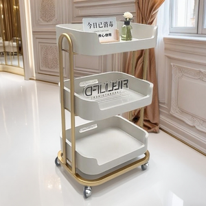 Chariot de Salon de Beauté Pliable de Luxe au Design Moderne, Multifonctionnel, en Métal, avec 4 Roues Robustes, pour Usage Domestique, Bureau et Chambre - Product Image 1