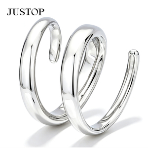 304 316 Geometric <b>tungsten</b> <b>ring</b> Silver plated unisex <b>ring</b> Open adjustable band <b>ring</b> Daily wear fashion jewelry - Product Image 5