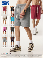 Shorts en coton vintage 330G à motif flocon de neige, broderie personnalisée, impression sérigraphique, unisexe, 5 pouces, shorts en molleton