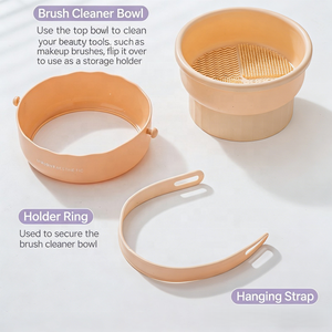 Elegante Organizador 3 en 1 de Silicona para Brochas de Maquillaje y Esponjas Cosméticas, Soporte Desmontable para Limpieza y Secado de Herramientas de Belleza - Product Image 3
