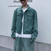 Ensemble en jean et veste en denim décontracté pour homme, respirant, séchage rapide, délavage clair, tenue en denim deux pièces