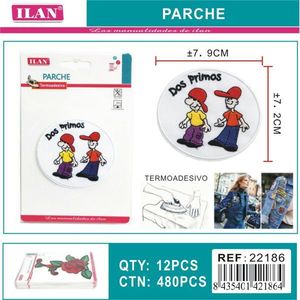 ILAN Patch Termoadesiva 'Dos Primos' 7.9x7.2cm per Abbigliamento - Product Image 1