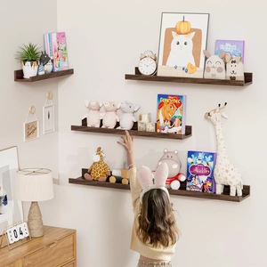 Étagère murale en bois flottante pour salon, étagère de rangement pour livres, présentoir à 3 niveaux, organisation bien rangée - Product Image 1