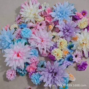 Vente directe d'usine, fleurs artificielles, têtes de fleurs en soie, couleurs mélangées, pour décoration, ensemble de photographie - Product Image 3