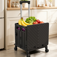 Conteneur alimentaire en plastique peu encombrant avec 4/8 roulettes pivotantes pour la cuisine et le rangement des courses