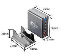 Chargeur GAN 470W PD Adaptateur de bureau multifonctionnel Chargeur PD3.1 haute puissance 140W Prise UK US Adaptateur de charge universel