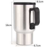 Gobelet chauffant pour voiture 12V, interface allume-cigare, chargeur de voiture, gobelet isotherme en acier inoxydable, mug à café pour accessoires de voiture