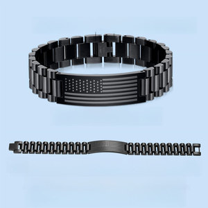 Wholesale Fine Bracelets & <b>Bangles</b> Luxury 316l Stainless Steel Hand Chain American Flag Bracelets for <b>Men</b> - Product Image 2