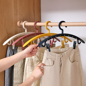 Clothing Organizer Drying Clips Adjustable Hook Type Rectangle Plastic Hangers For Pants And Clothes Storage - Product Image 1