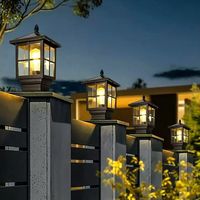 Lampe solaire LED d'extérieur pour jardin, étanche IP65, avec corps en aluminium et colonne en verre, lumière du jour 6000K, garantie 3 ans