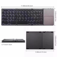 Teclado BT Plegable con Panel Táctil Ultra Delgado Portátil Recargable para iPad iPhone Tableta Android Laptop Windows Business