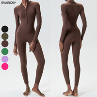 Combinaison de yoga active pour femme avec logo personnalisé, respirante, légère, fermeture éclair, avec motif imprimé par transfert thermique 2024