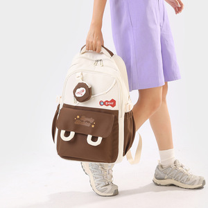 Large Capacity Casual Student <b>Backpack</b> New Trend Colorful Cute School Bag for Primary Middle Students Girls' School Bag - Product Image 1