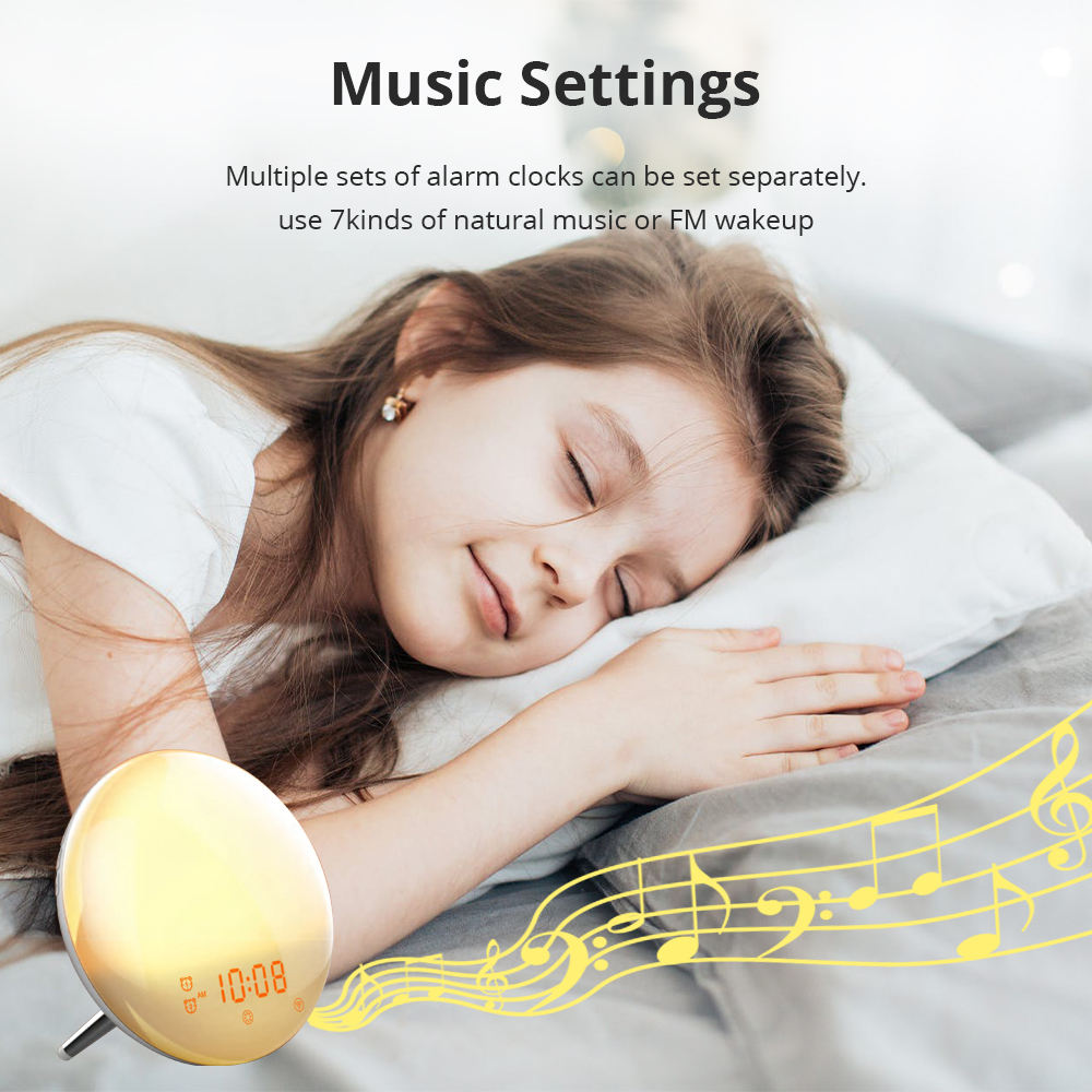 Smart Wake up Light Colors, Voice Control, 50000hrs