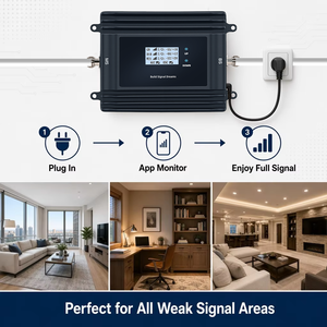 Amplificateur de signal cellulaire tri-bande 700/1800/2600Mhz avec surveillance via l'application Tuya, répéteur 2G 3G 4G 5G, amplificateur Internet, communication - Product Image 6