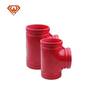 Sắt dễ uốn rãnh phụ kiện đường ống <span class=keywords><strong>Tee</strong></span> đỏ cho đường ống tất cả các ổ cắm Tees - Product Image 1