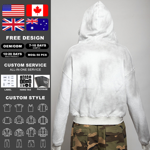 เสื้อฮู้ดซิปผ้าฝ้ายหนา 100% ล้างสีแบบแอซิดวอช สไตล์วินเทจ สตรีทแวร์ ทรงบ็อกซี่ แต่งลายปักเชนิลล์แบบดิสเทรส สำหรับผู้ชาย สไตล์เรโทร Y2K - Product Image 2