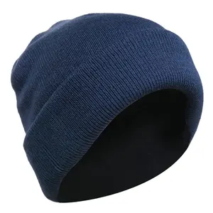 Cappello invernale con berretti in maglia di lana OEM con Logo ricamato personalizzato per berretti da donna da uomo