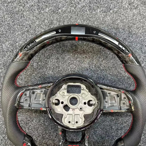 Volant chauffant à DEL en fibre de carbone à boutons multiples de la série <span class=keywords><strong>Golf</strong></span> personnalisée compatible avec Volkswagen VW <span class=keywords><strong>Golf</strong></span> <span class=keywords><strong>7</strong></span> GTI Mk7 - Product Image 4