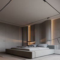 Ensemble de meubles de chambre à coucher italien, lit king size, design moderne, lit de princesse, ensemble de meubles design, cuir, tissu, villa de luxe italienne