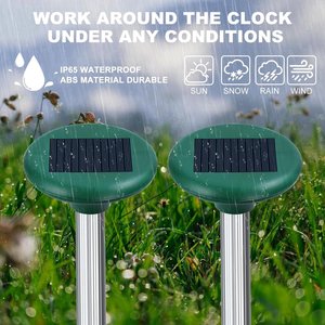 Aluminium + Abs Op Zonne-Energie Mol Afstotende Sonische Muis Afschrikkende Plaag Knaagdier Sanke Eekhoorn Uit Tuin En Boerderij - Product Image 3