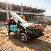 Pompe à béton diesel économique, pompe à béton à faible coût, petite pompe à ciment pour projets à petit budget
