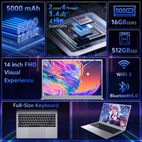 Compact 14.0 Inch Laptop Intel Pentium 6500Y FHD IPS Screen Windows 11 Business Office Learning Notebook Wholesale