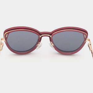 Lunettes de soleil polarisées à <span class=keywords><strong>clip</strong></span> magnétique œil de chat pour femmes, monture métallique et acétate, style rétro, haute qualité - Product Image 5