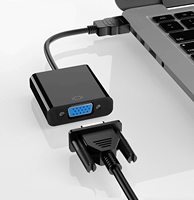 Adaptador Convertidor HDTV Macho a VGA Hembra Chapado en Oro Premium, Cable de Conversión HDTV Full HD 1080P para Computadora de Hogar y Portátil