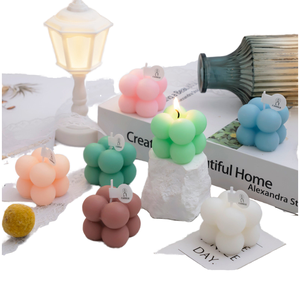 Bougies d'Ambiance Artisanales Petites Bulles de Mariage avec Rubans Élégants Cadeaux en Gros pour Douches Nuptiales Noël Anniversaires - Product Image 1