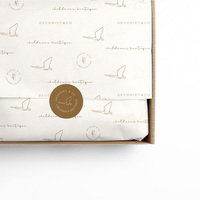 Impression personnalisée de Logo de marque en or, papier de soie imprimé élégant pour emballage et Promotions