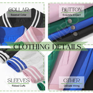 380g Standard Spring Canvas Baseball Uniform Varsity <b>Jacket</b> Windproof Eco-Friendly Patchwork Design <b>Men's</b> Front Logo V-neck ODM - Product Image 4
