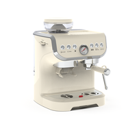 Machine à café électrique italienne portable semi-automatique multifonctionnelle 3 en 1 avec moulin à café intégré