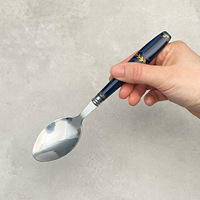 Ensemble de couverts en acier inoxydable avec manche en plastique coloré, vente en gros d'usine, couteau, fourchette, cuillère, ensemble de couverts modernes pour mariage