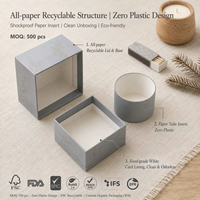 Boîte cadeau rigide FSC recyclée avec couvercle et base, thème botanique montagne, OEM ODM, zéro plastique, encre végétale, bougie bio beauté écoresponsable, MOQ500