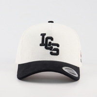Topi Baseball Oxford Corduroy Terstruktur Klasik Logo Bordir 3D Custom Ukuran Dewasa Berbagai Warna 5 Panel Dad Hat Dot