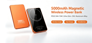 Batterie externe magnétique sans fil 5000 mAh PD20W, chargeur magnétique portable mince, batterie externe en verre trempé pour <span class=keywords><strong>iPhone</strong></span> - Product Image 5