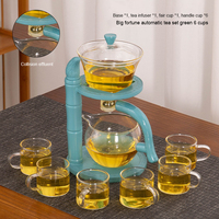 Boutique ménage Kung Fu théière ensemble lumière luxe cadeau haut de gamme thé faisant artefact verre théière automatique salon tasse à thé