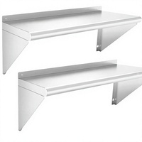 Étagère murale en acier inoxydable pour usage commercial et domestique, simple ou multi-niveaux, dimensions personnalisables
