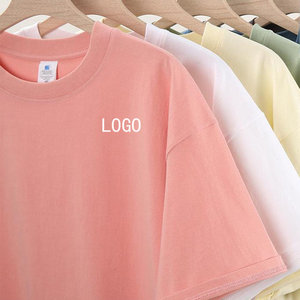 Groothandel 100% katoenen T-shirts op maat geborduurd met logo, losse pasvorm, kort model, smart casual, effen design, blanco T-shirt - Product Image 1