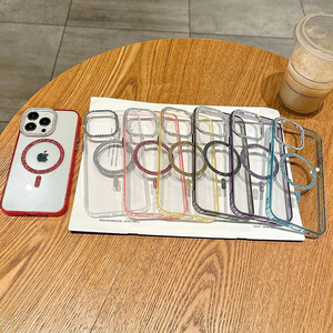 Nouvel étui de téléphone en TPU brillant incrusté de diamants <span class=keywords><strong>pour</strong></span> <span class=keywords><strong>iPhone</strong></span> 16 Pro Max, <span class=keywords><strong>coque</strong></span> de protection magnétique galvanisée, prix bas le plus vendu. - Product Image 6